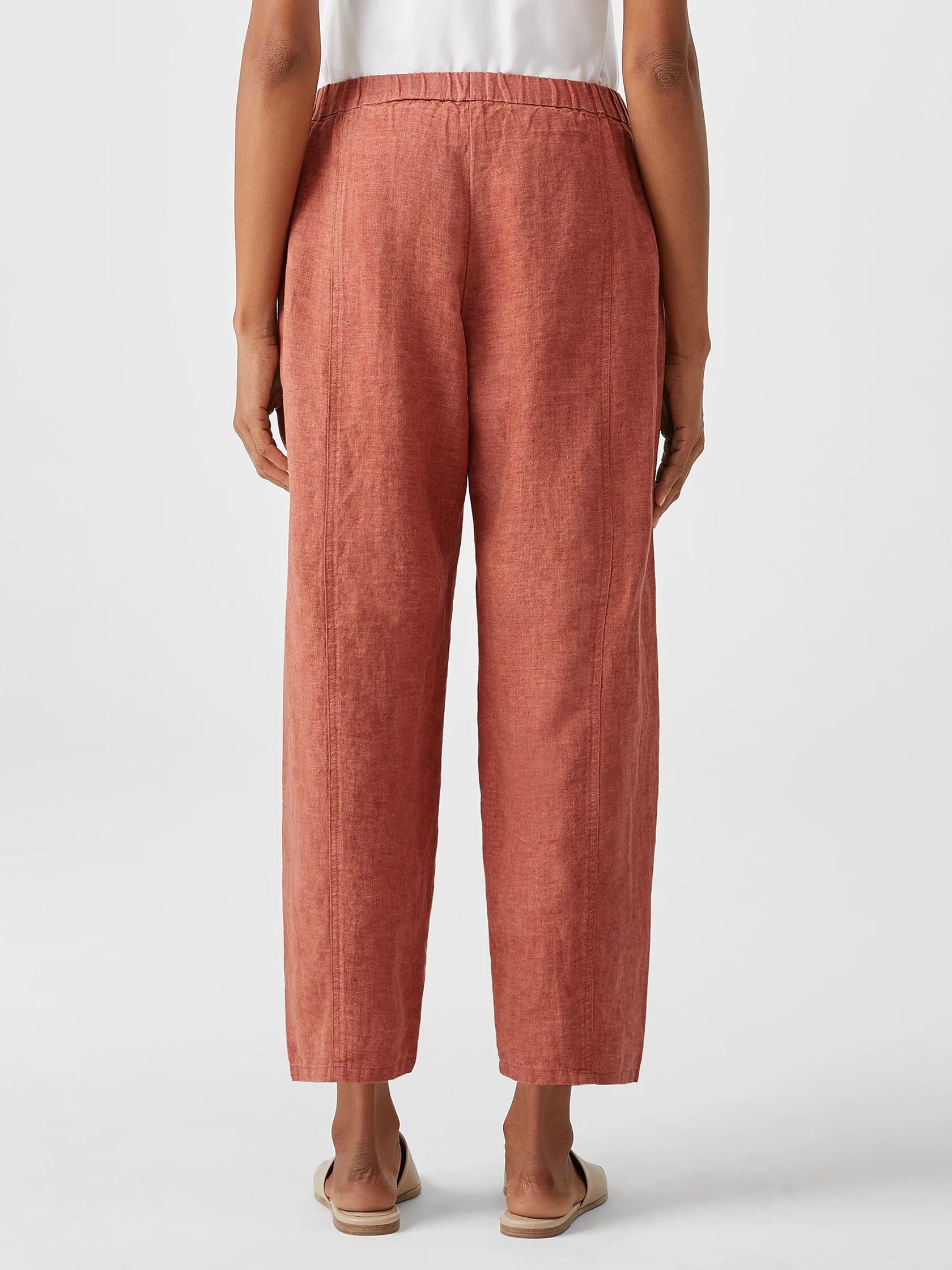 Washed Organic Linen Delave Lantern Pant