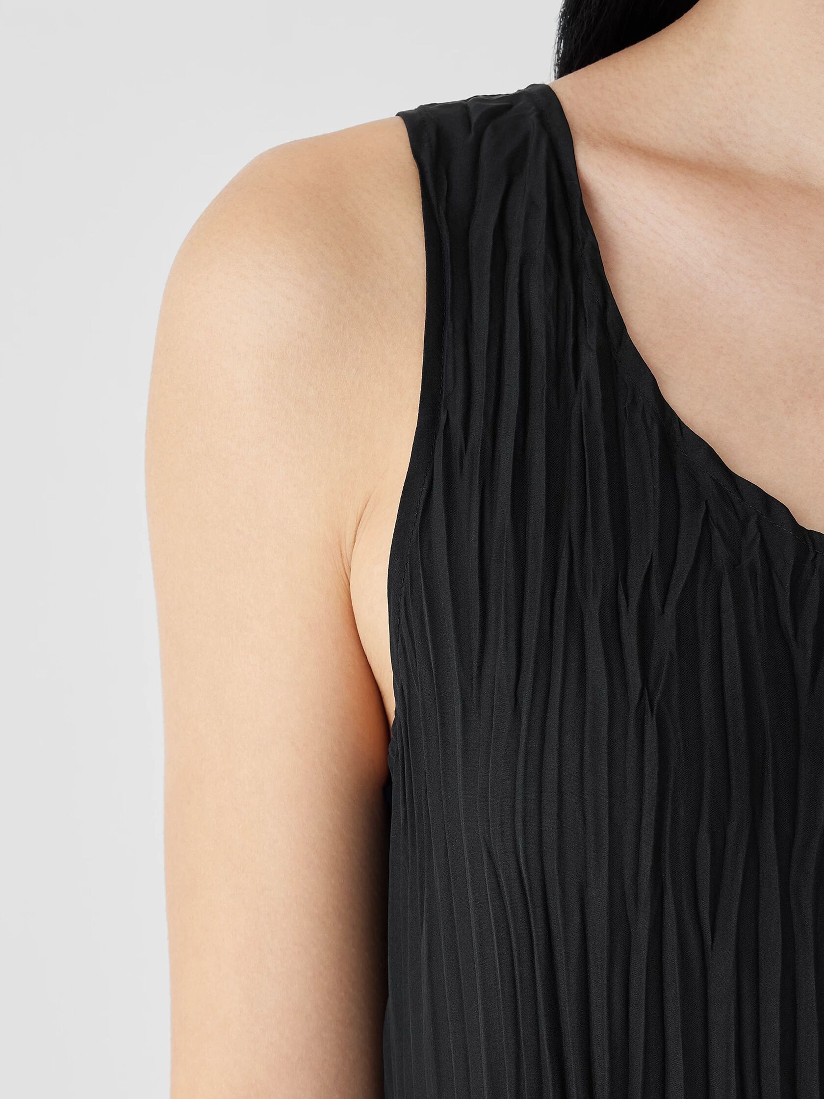 Crushed Silk Tiered Dress