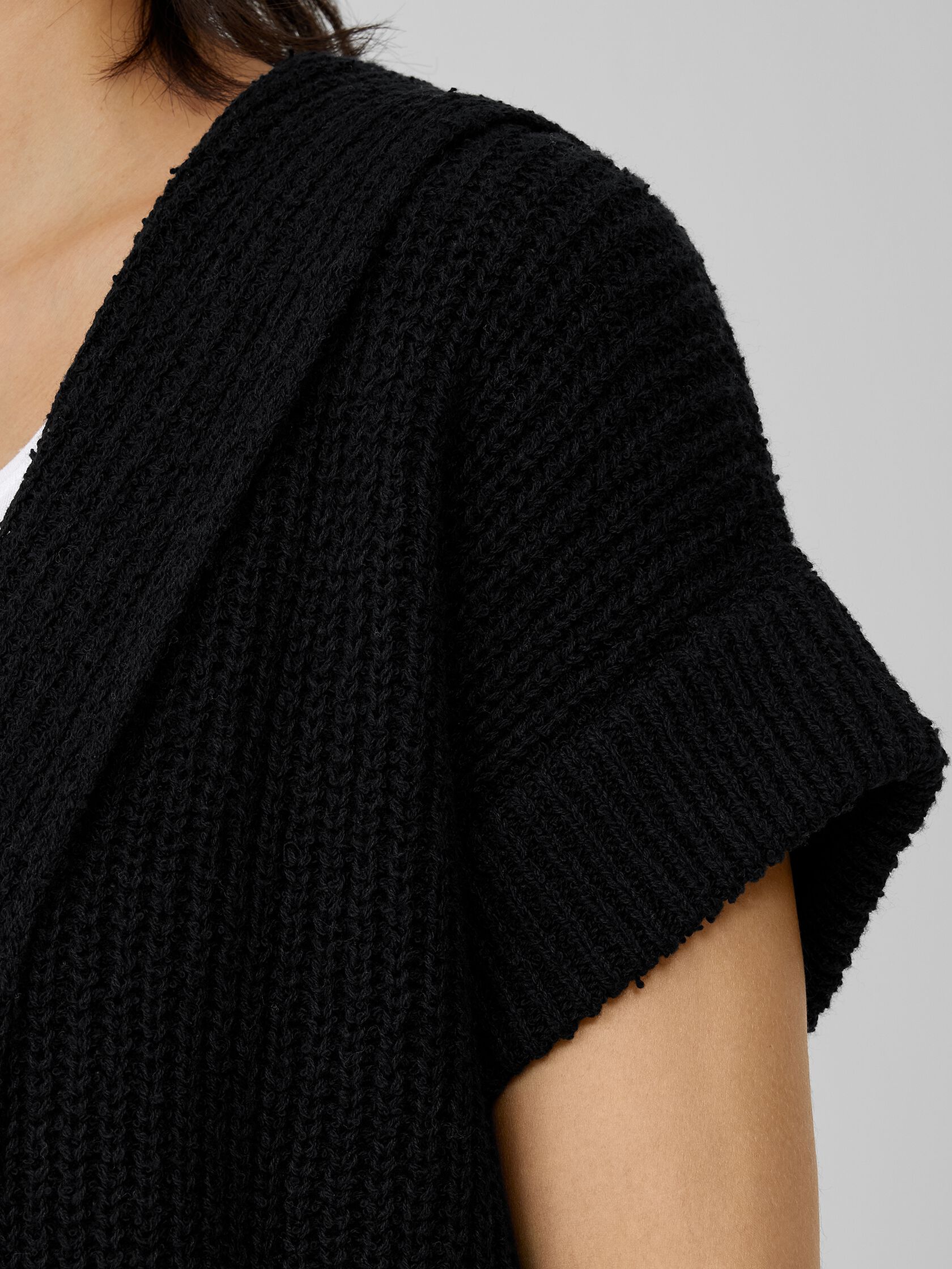 Peruvian Organic Cotton Boucle Hooded Cardigan