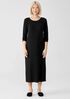 Stretch Jersey Knit Jewel Neck Dress