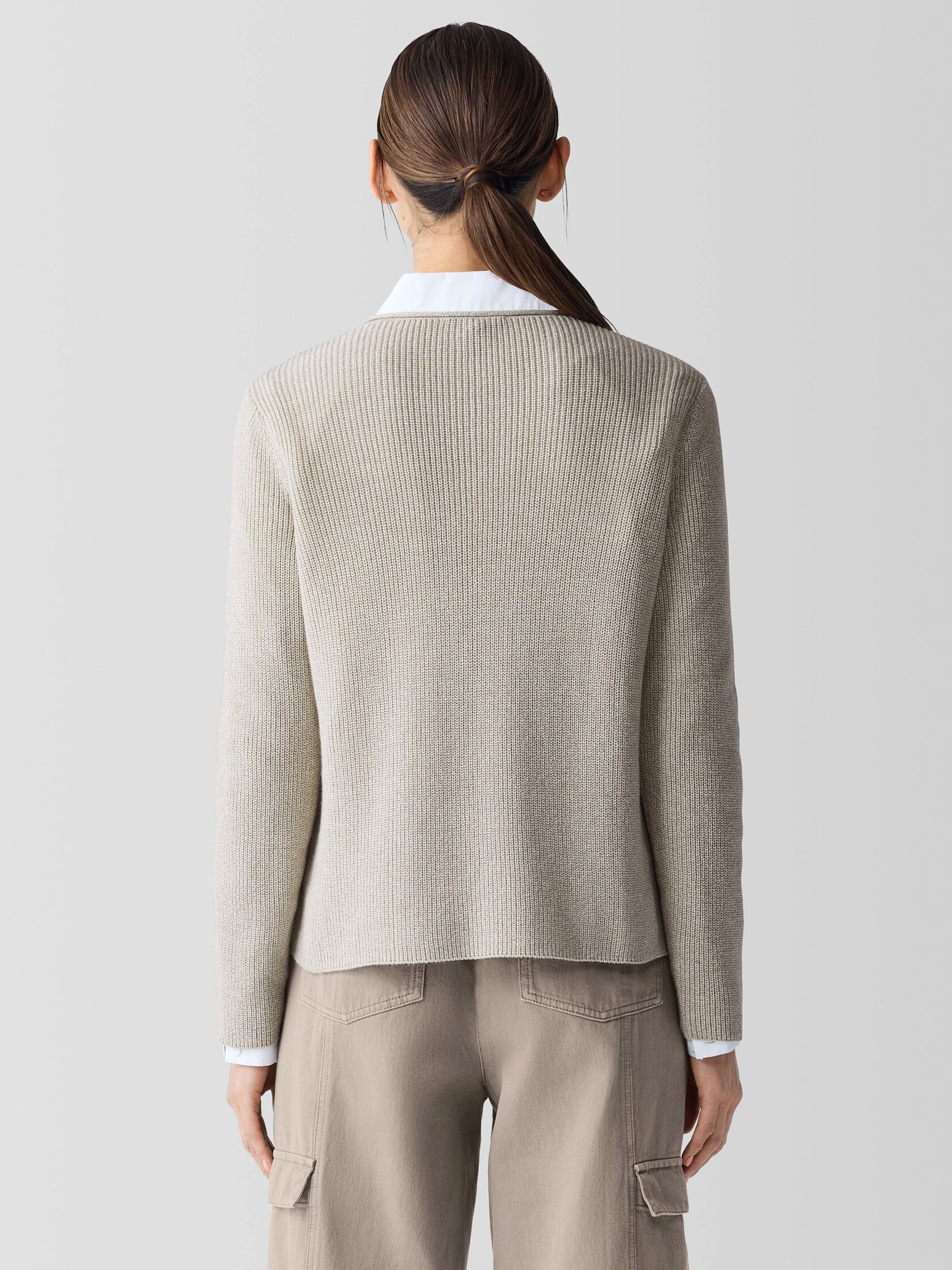 Peruvian Organic Cotton Crepe Crew Neck Top