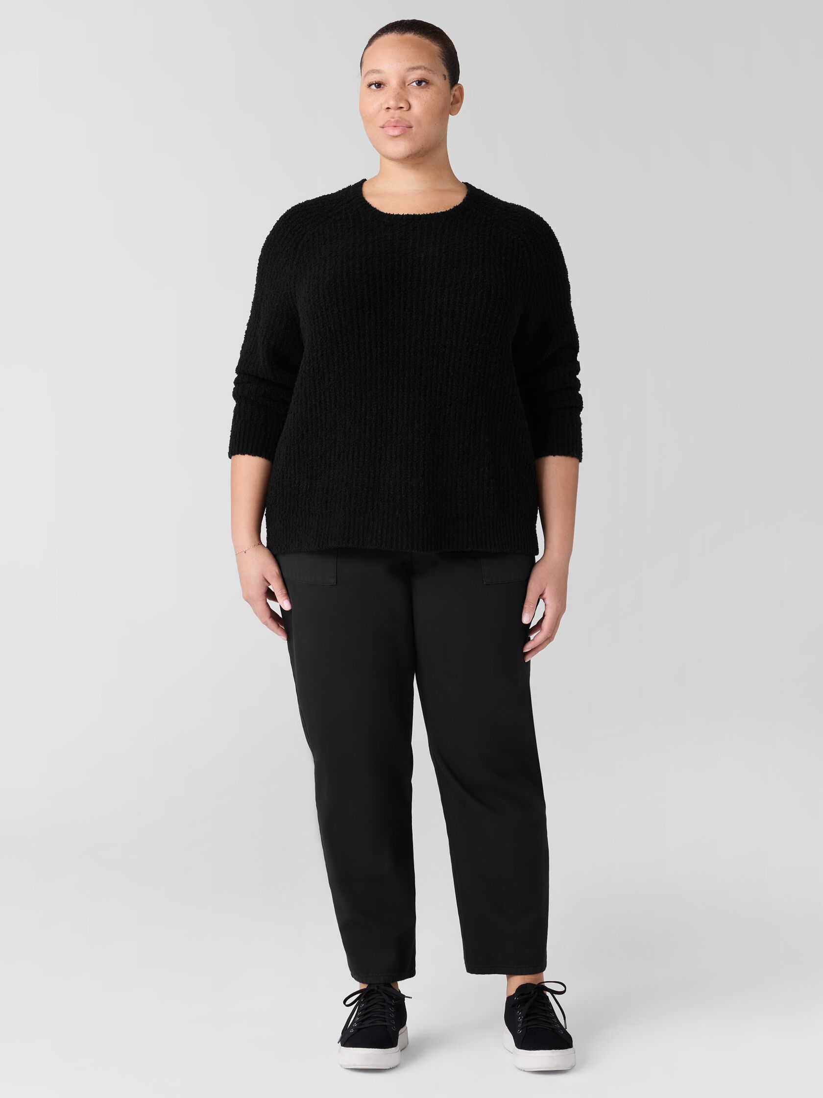 Cotton Fluff Crew Neck Top