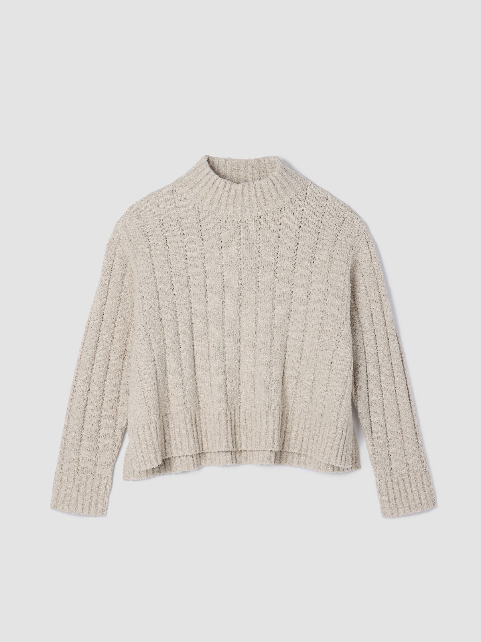 Cotton Fluff Rib Turtleneck Top