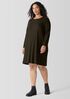 Textured Stretch Rib Crew Neck Dress