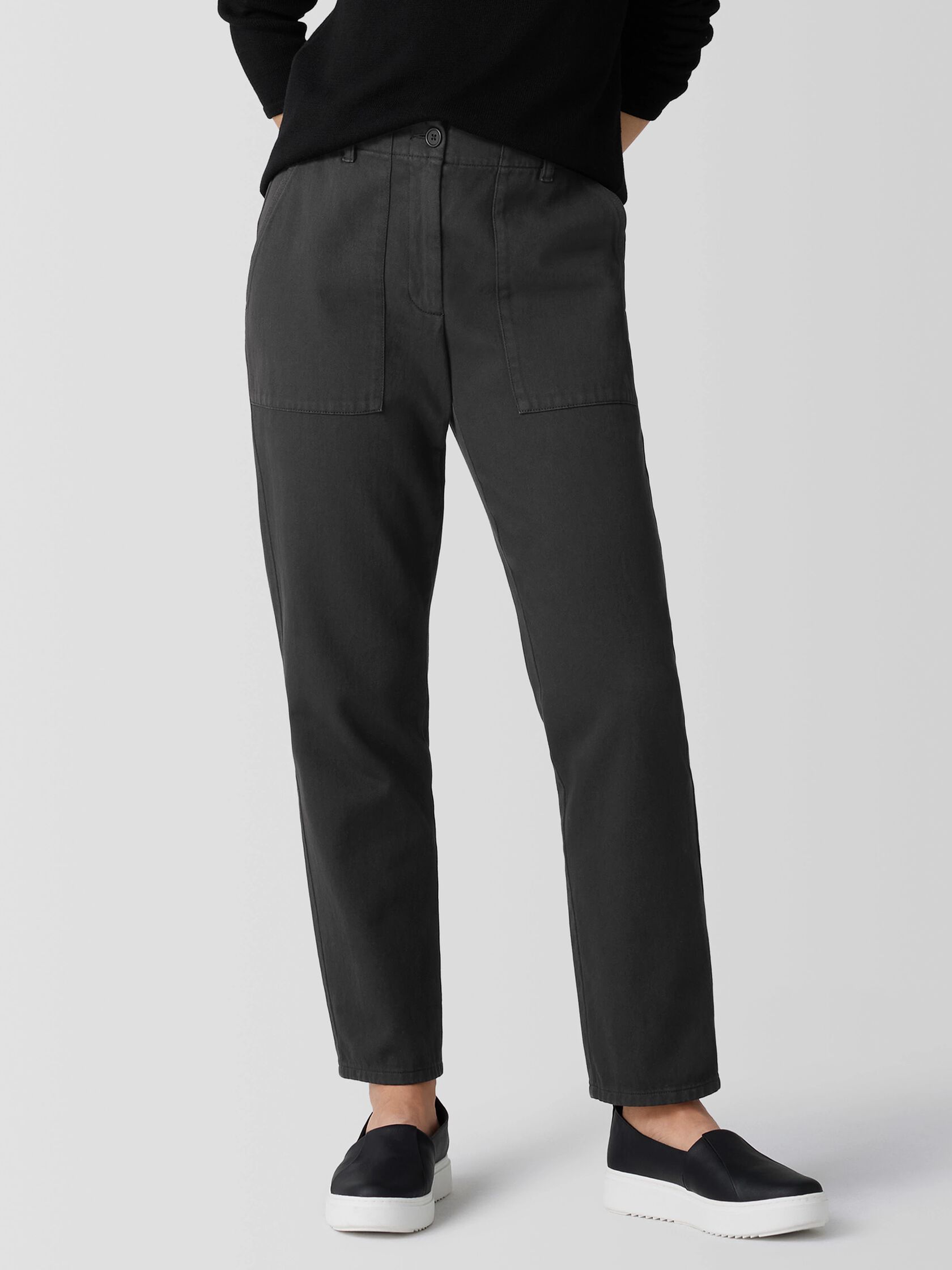 Garment-Dyed Utility Cotton Tapered Pant