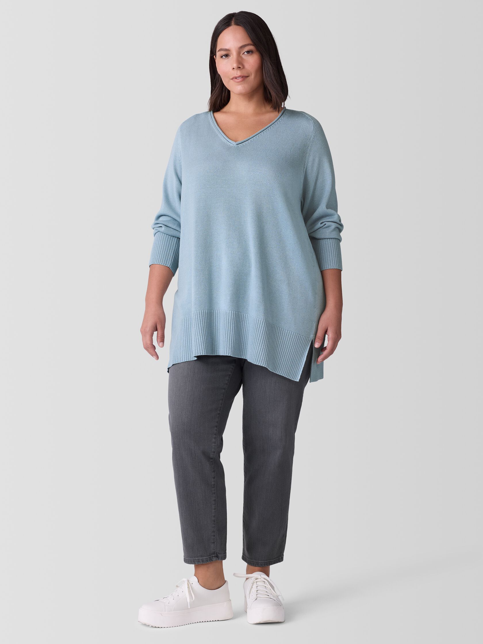 Peruvian Cotton Blend V-Neck Top