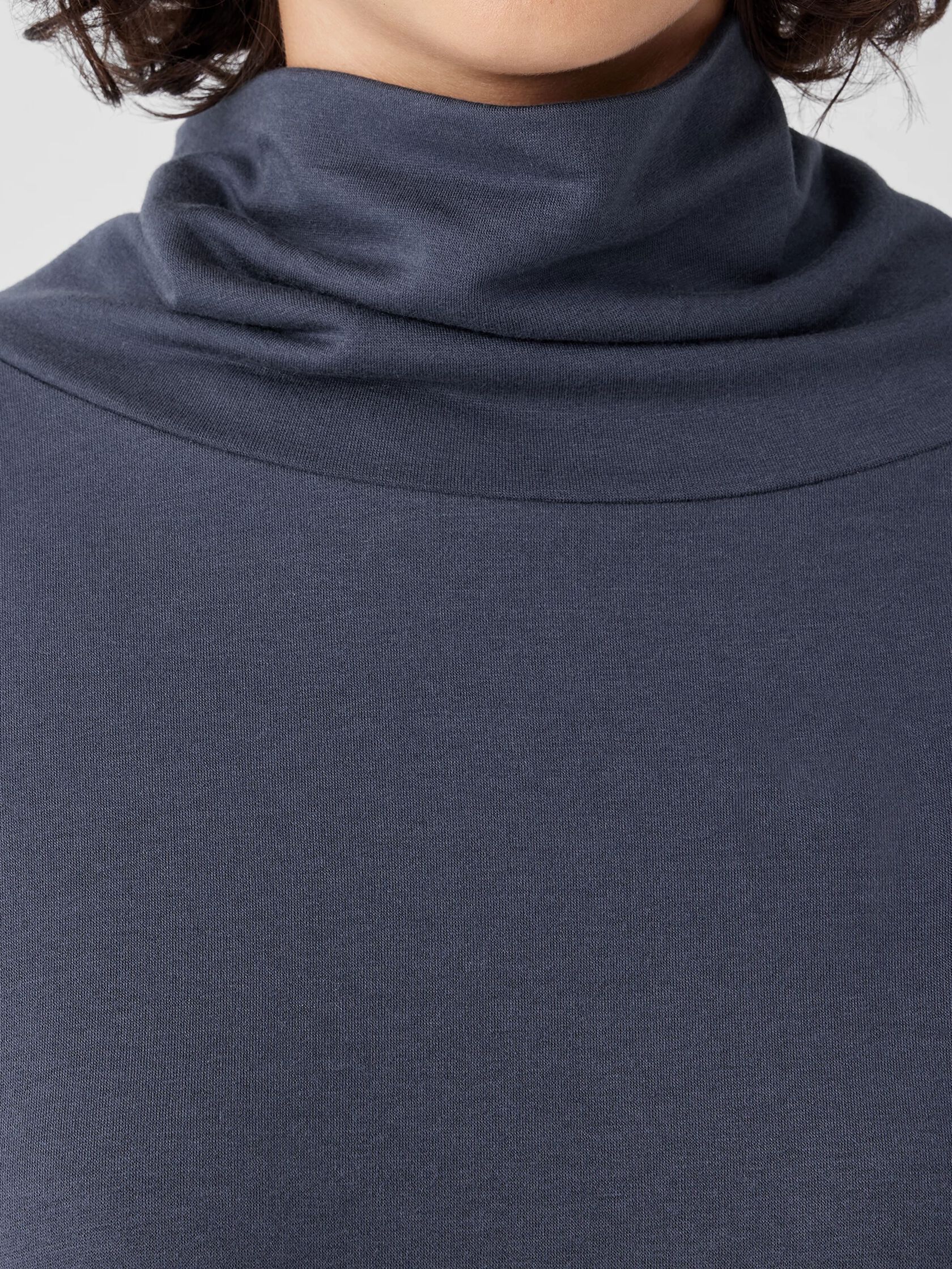 Cozy Brushed Terry Hug Funnel Neck Long Top