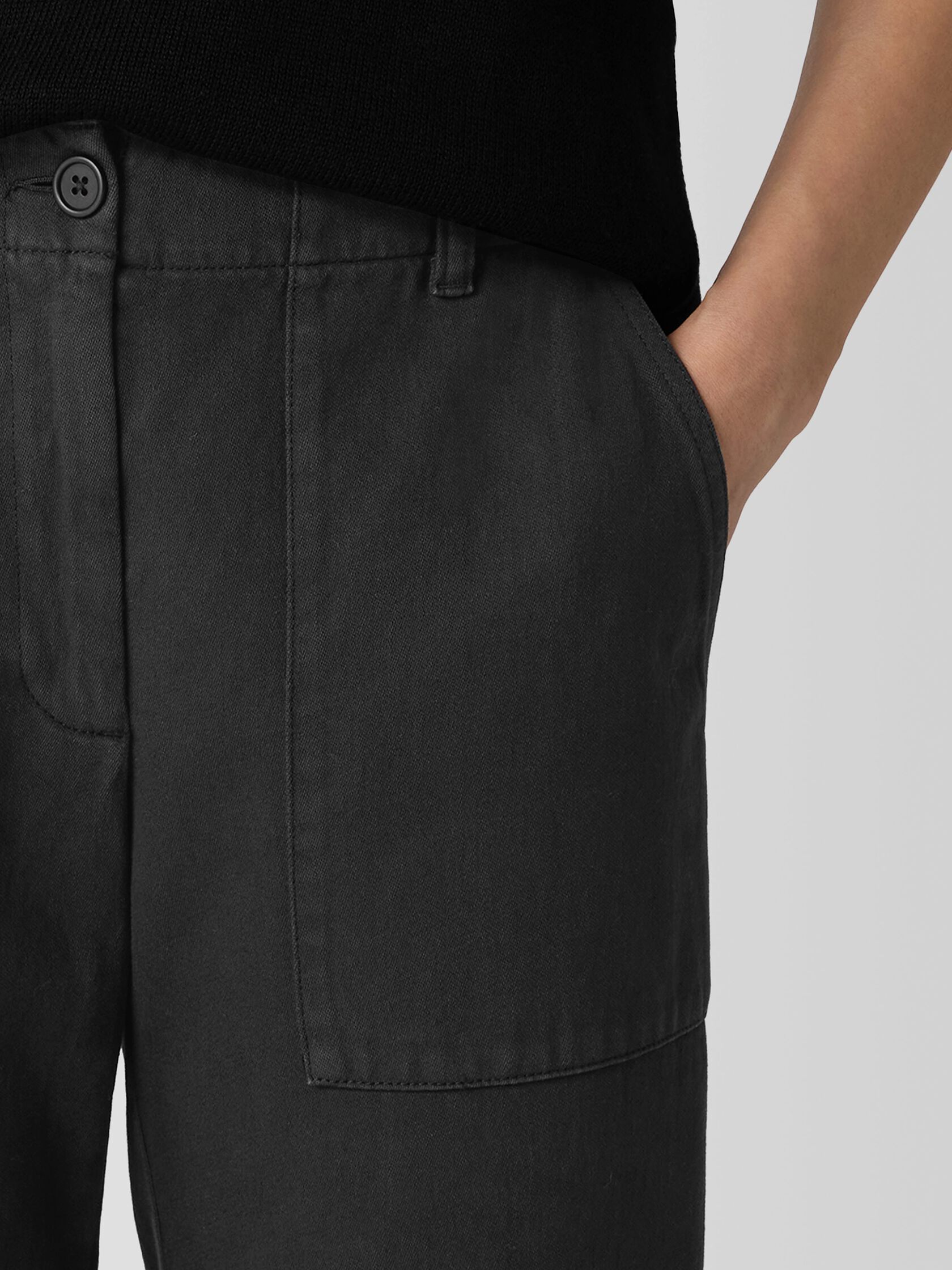 Garment-Dyed Utility Cotton Tapered Pant