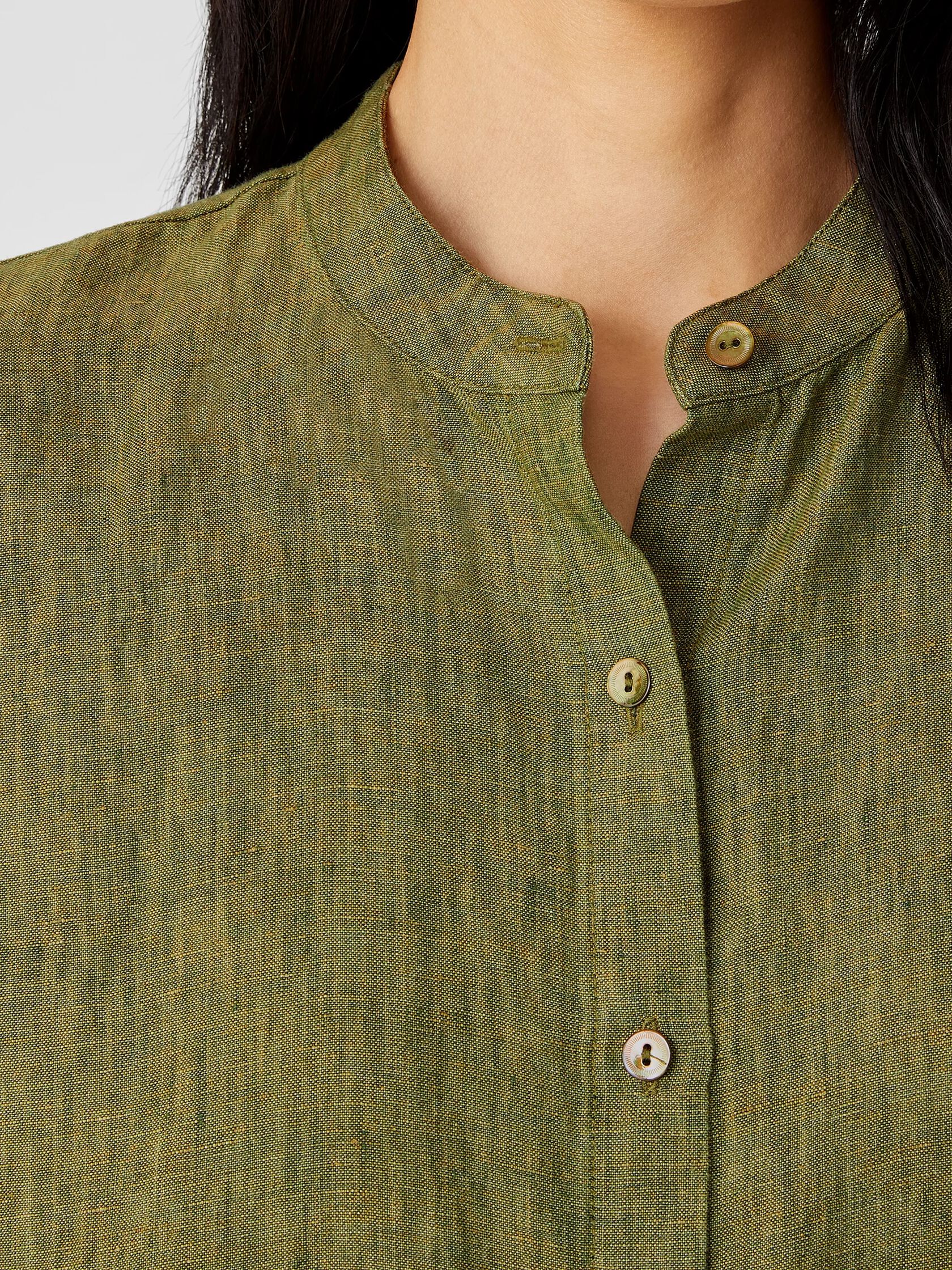 Washed Organic Linen Delave Shirtdress