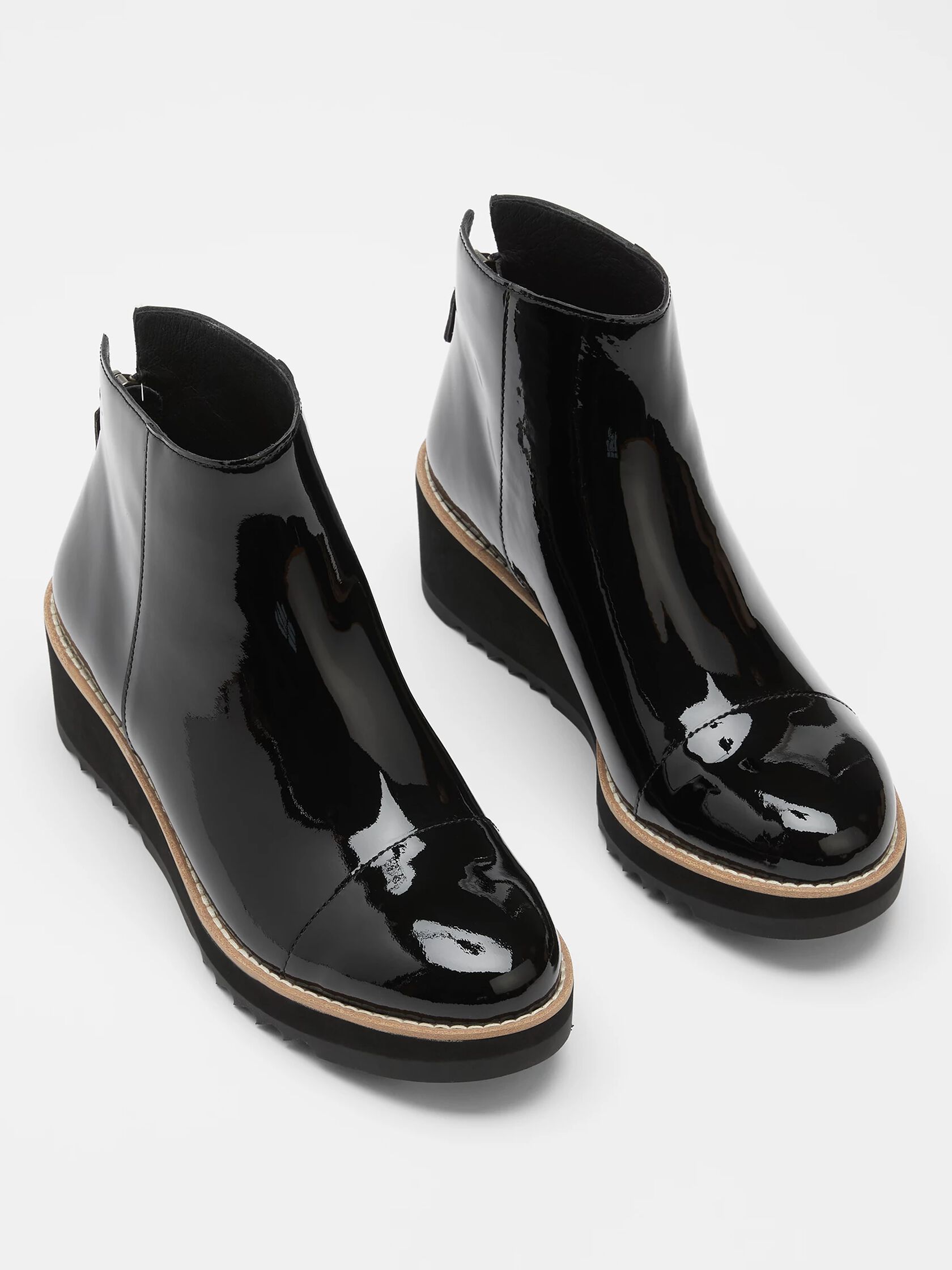 Loyal Wedge Bootie in Patent Leather