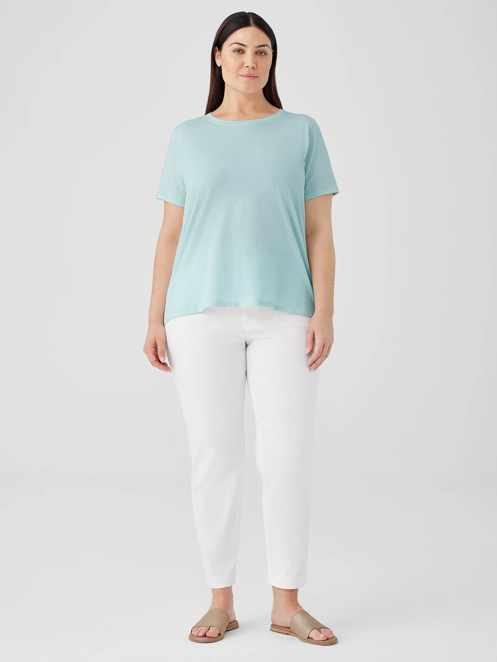 Organic Pima Cotton Jersey&nbsp;Round Neck Tee
