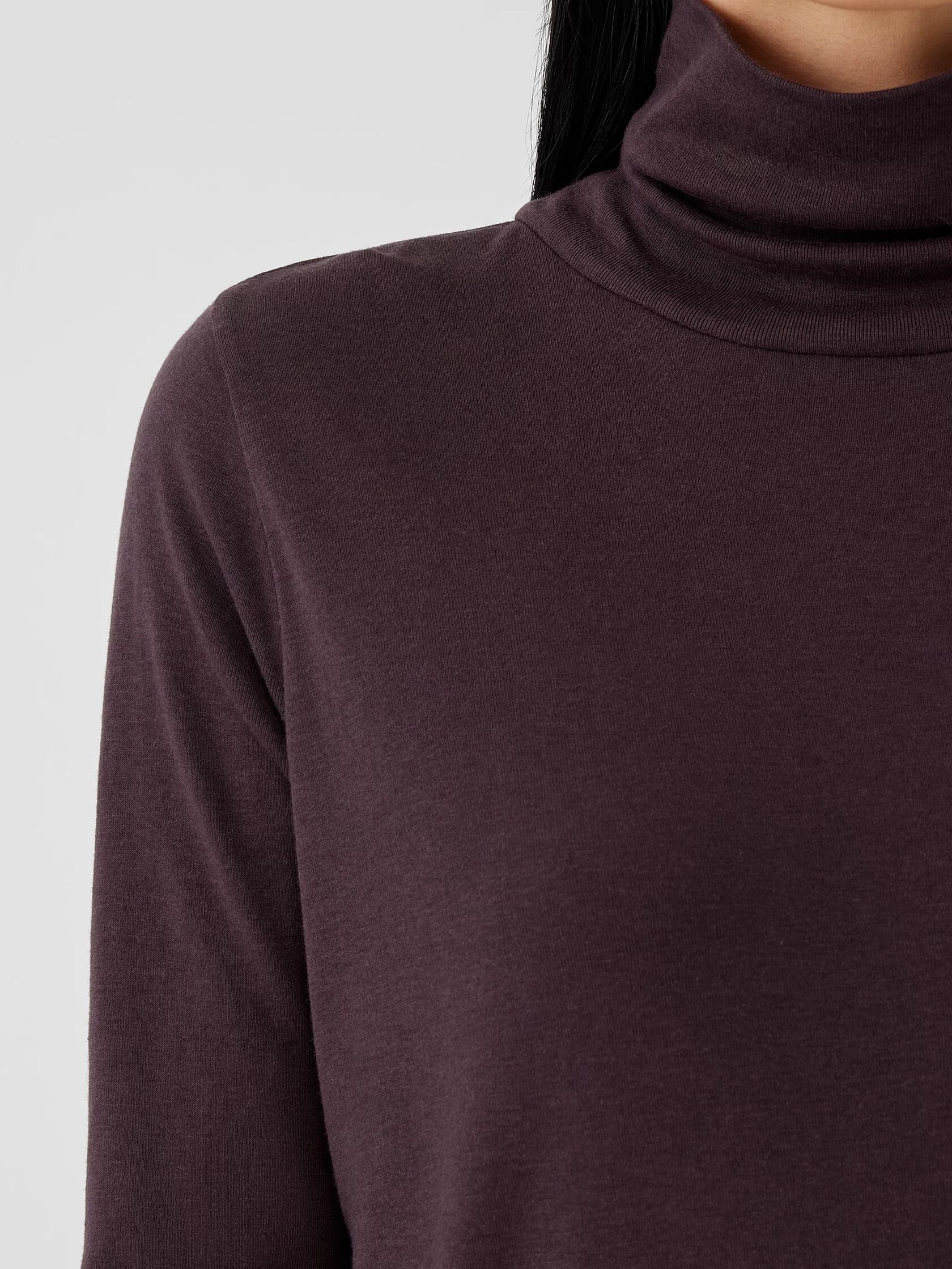 Pima Cotton Blend Turtleneck Top