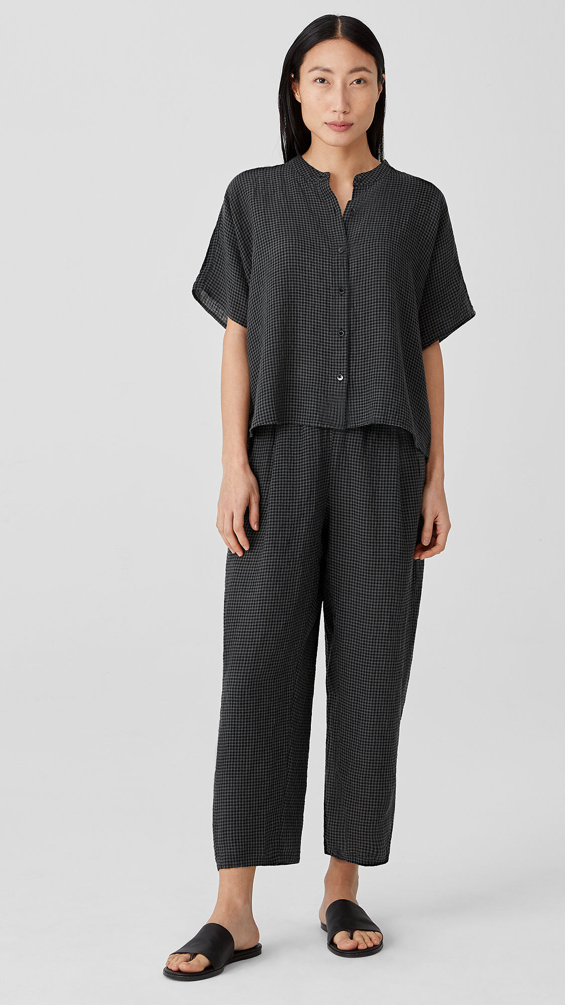Puckered Organic Linen Lantern Pant