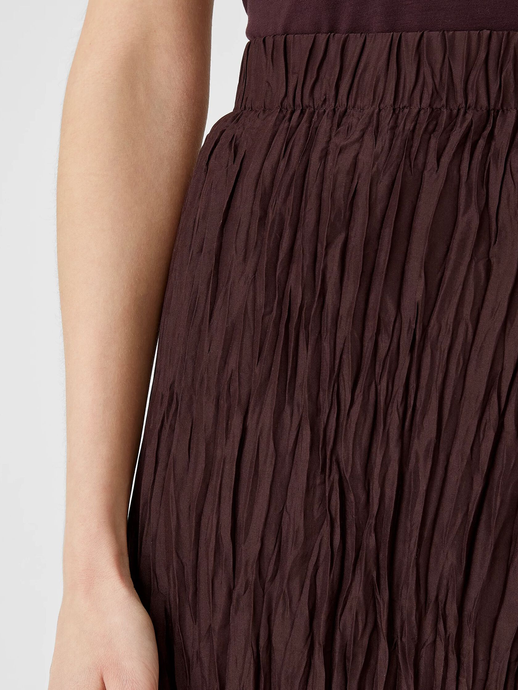 Crushed Silk Habutai Tiered Skirt