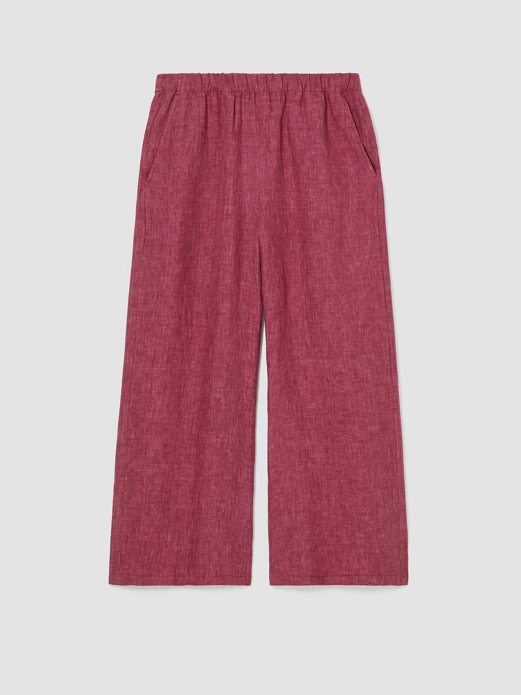 Washed Organic Linen Delave Wide-Leg Pant