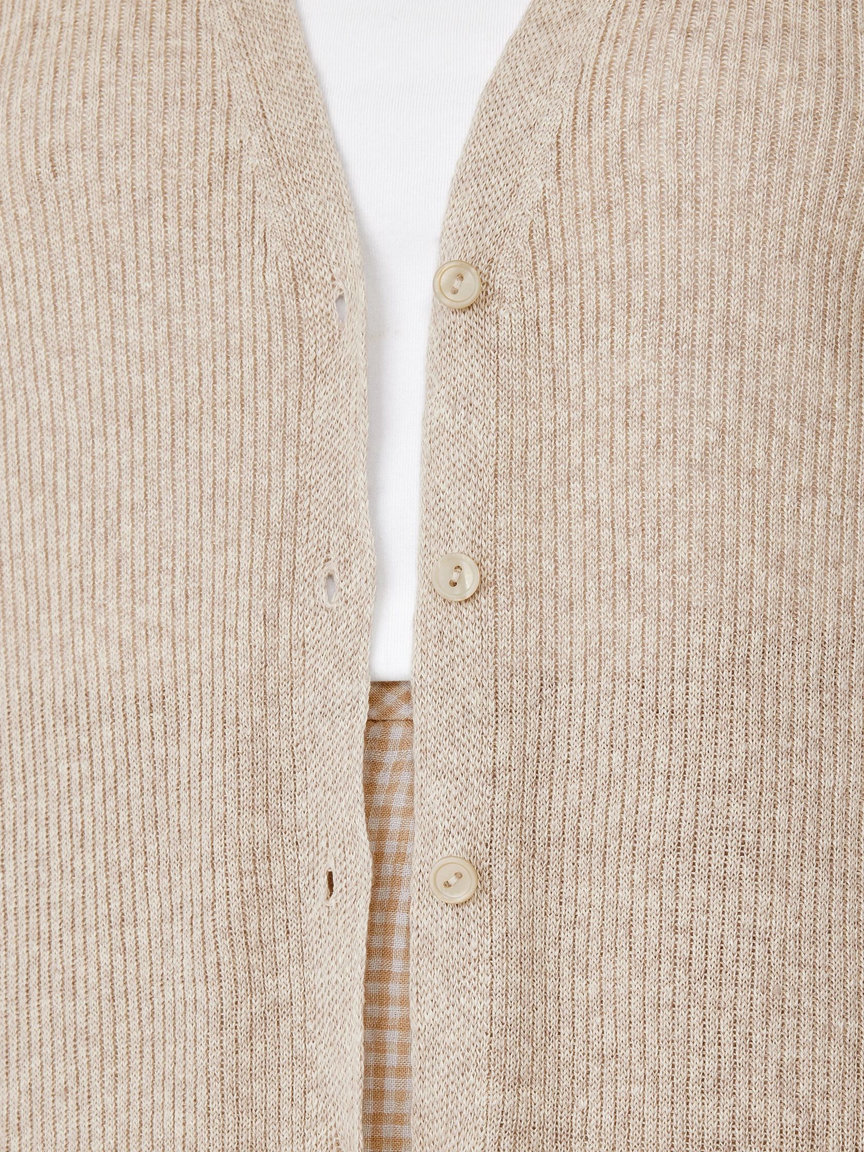 Organic Linen Melange Long Cardigan