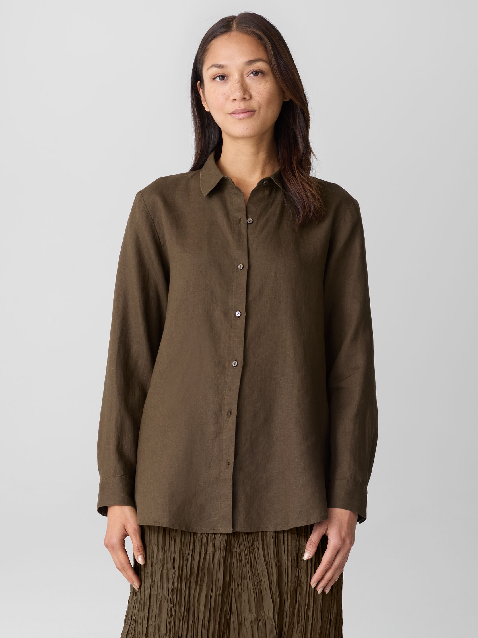Organic Handkerchief Linen Classic Collar Shirt