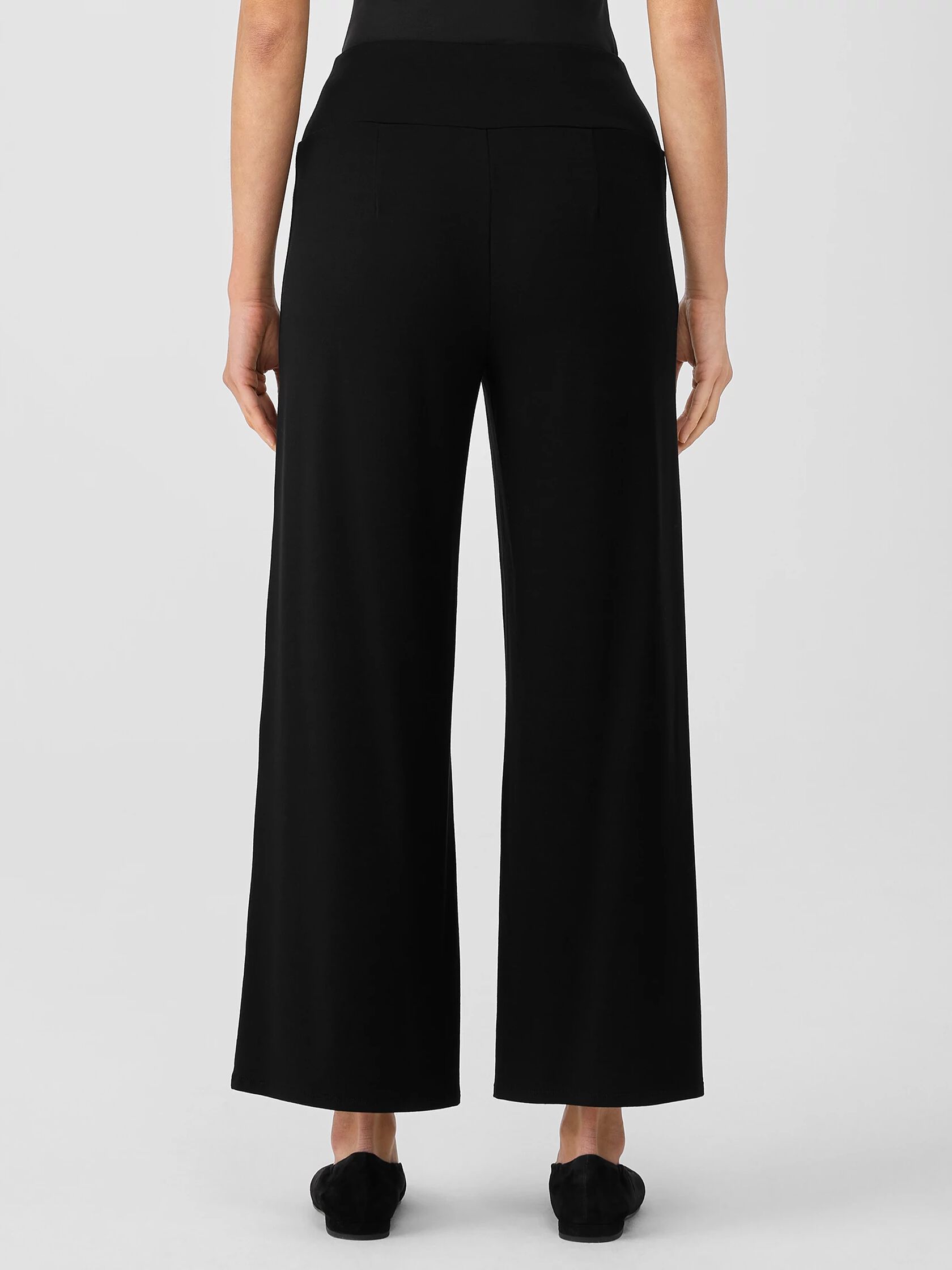 Stretch Jersey Knit Wide-Leg Pant