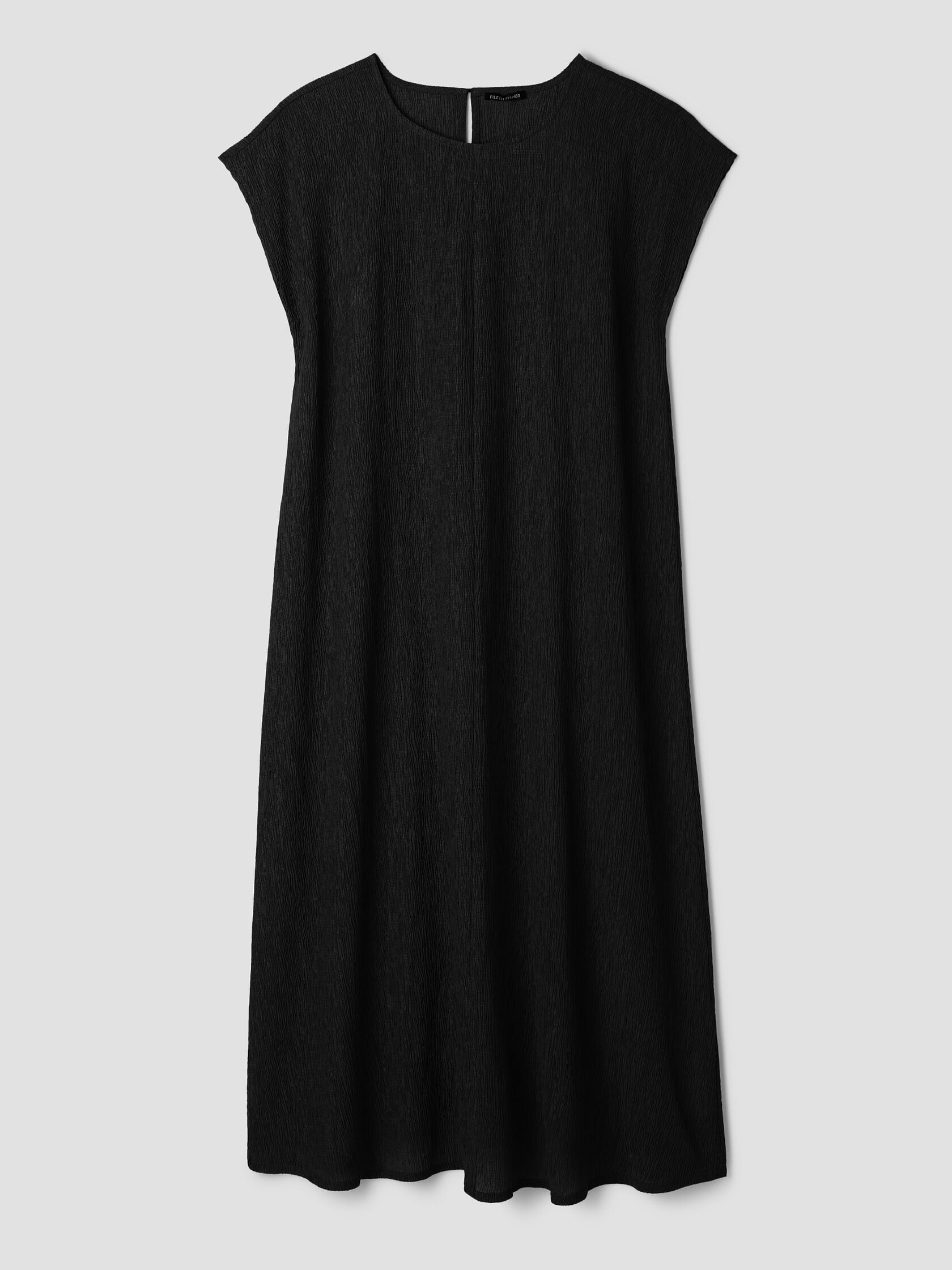 Woven Pliss&eacute; Round Neck Dress