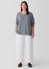 Cotton Blend Ponte Wide-Leg Pant