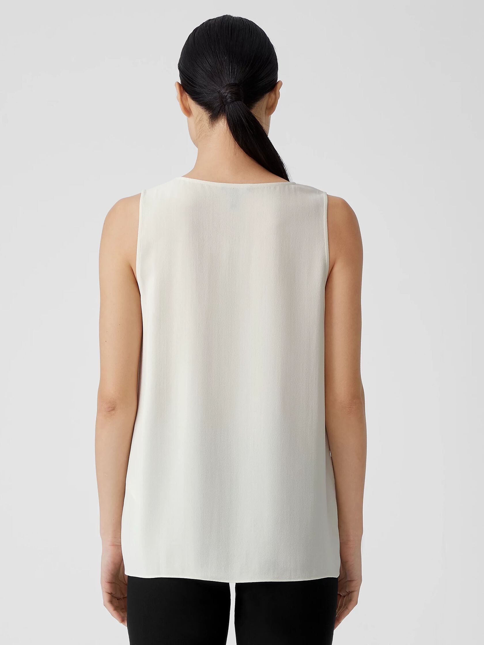 Silk Georgette Crepe Pleated Tank