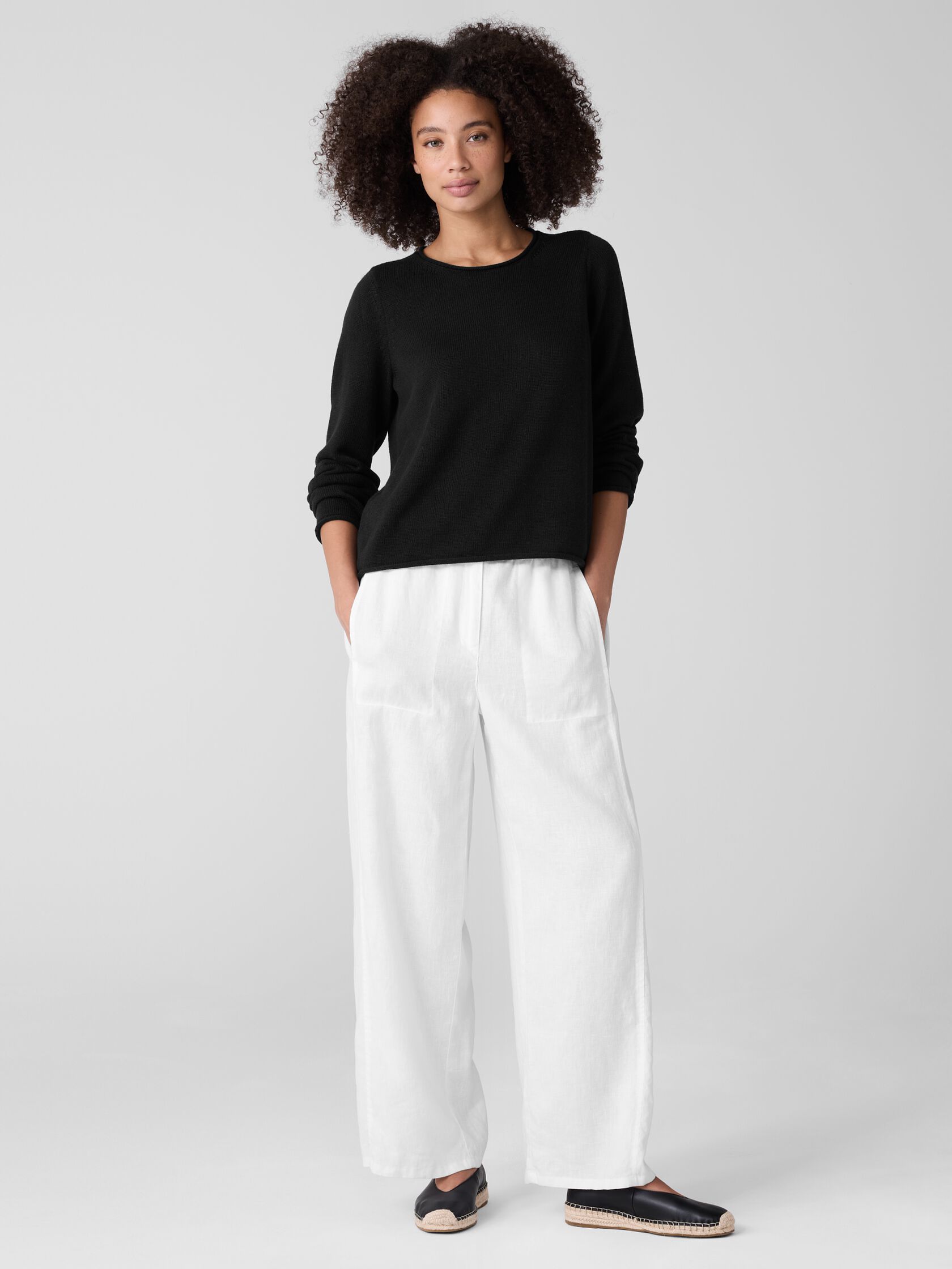 Peruvian Cotton Blend Jewel Neck Top