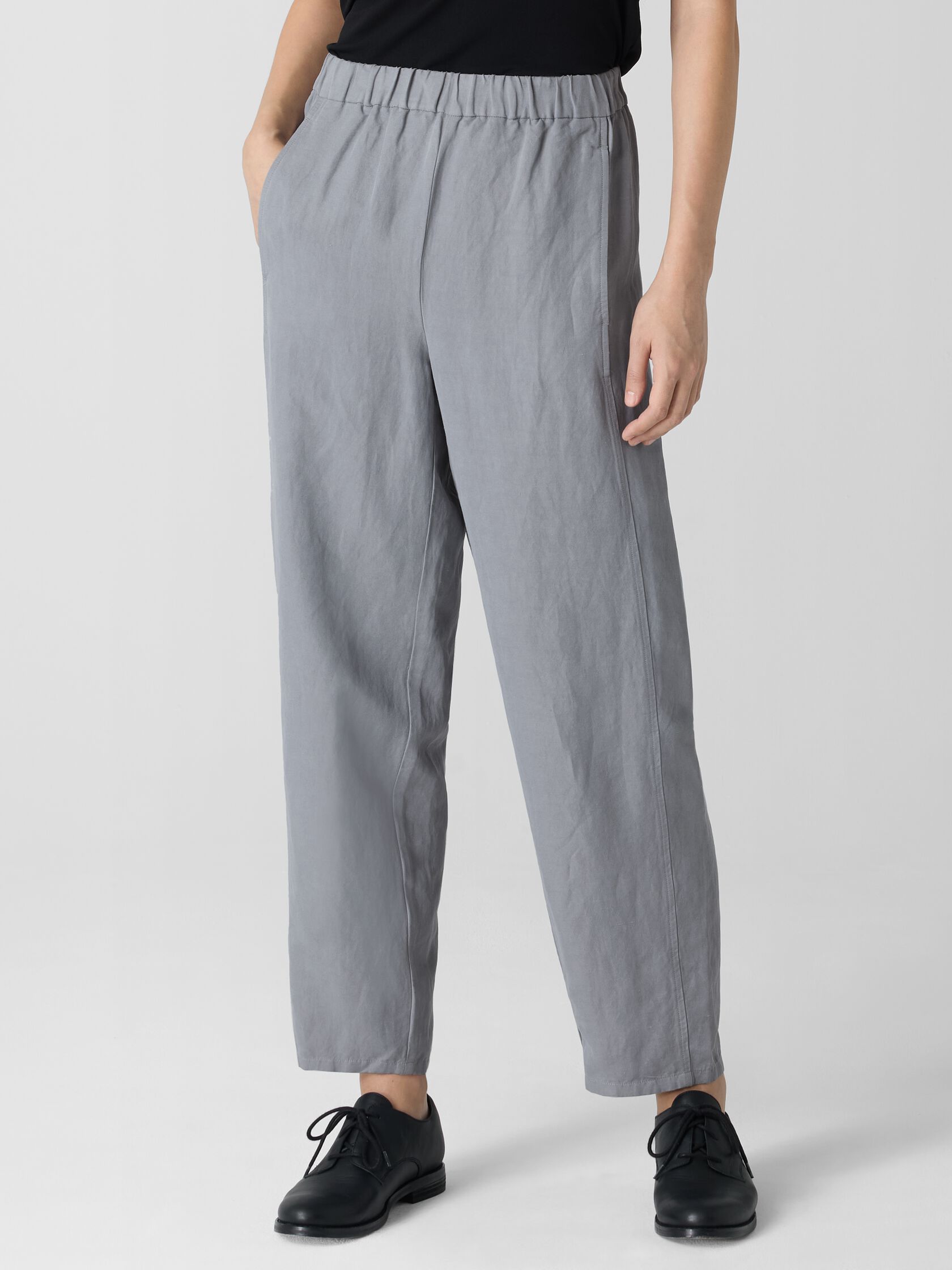 Linen Silk Twill Lantern Pant