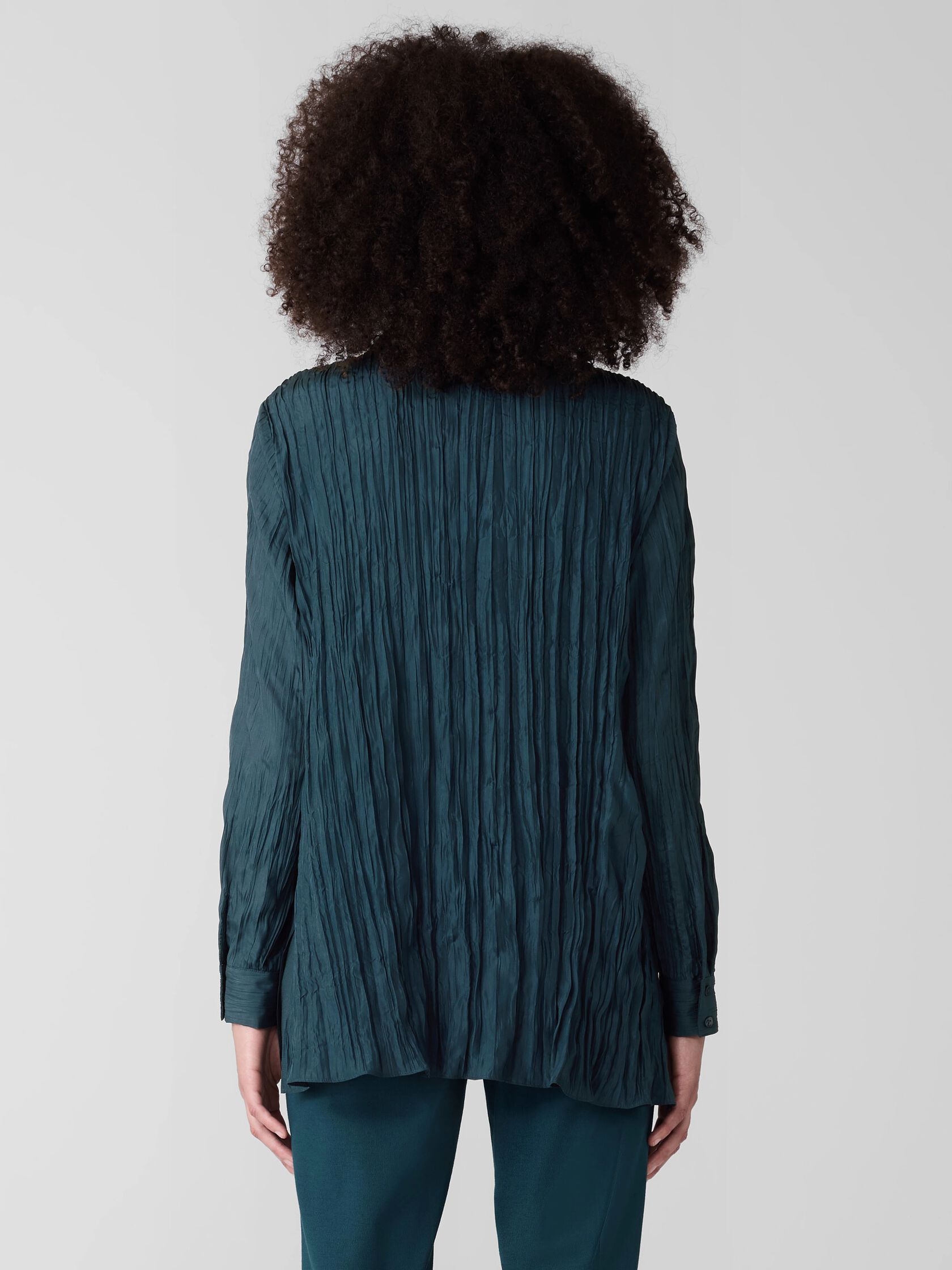 Crushed Silk Classic Collar Shirt