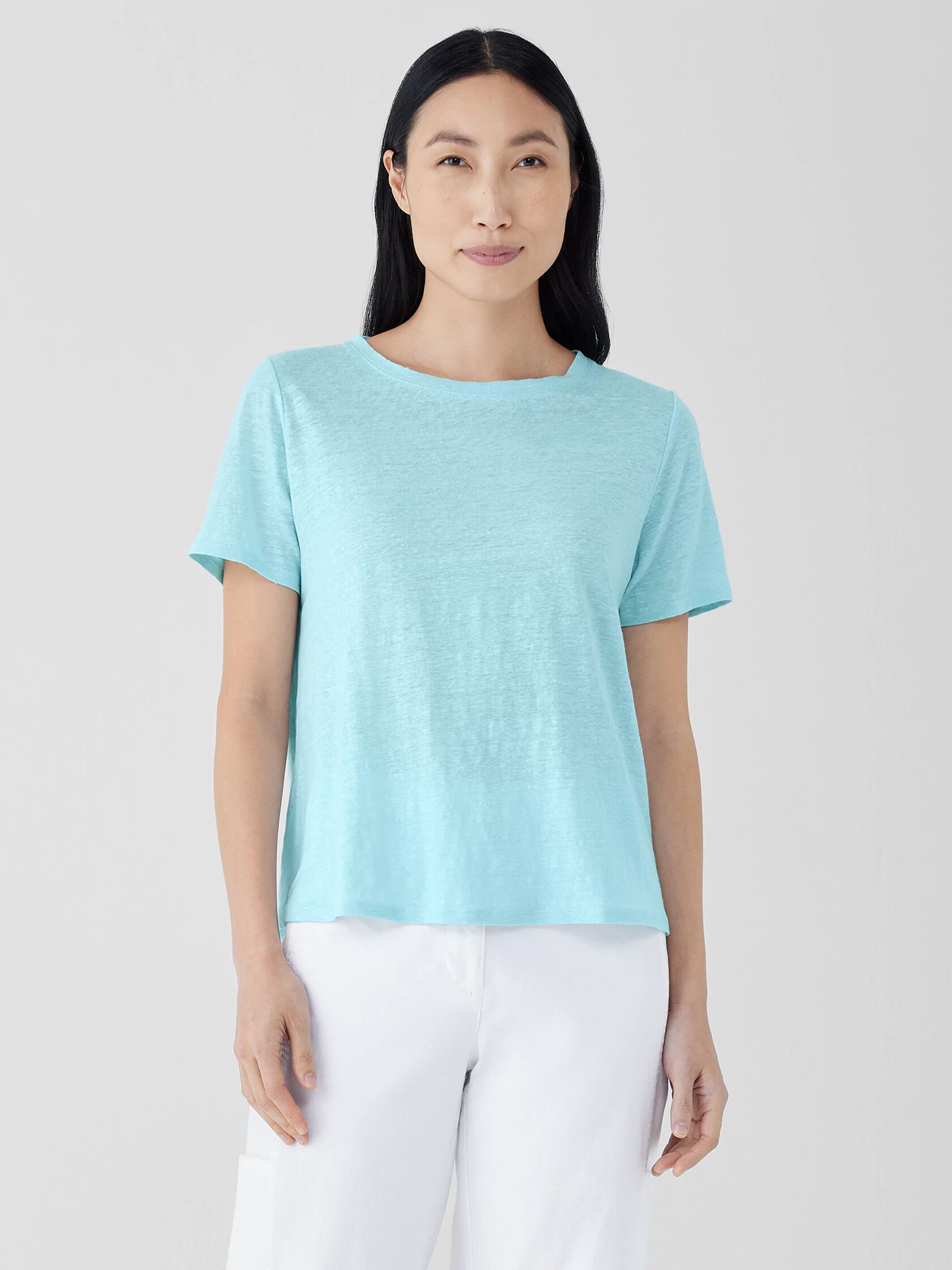 Organic Linen Jersey Crew Neck Tee