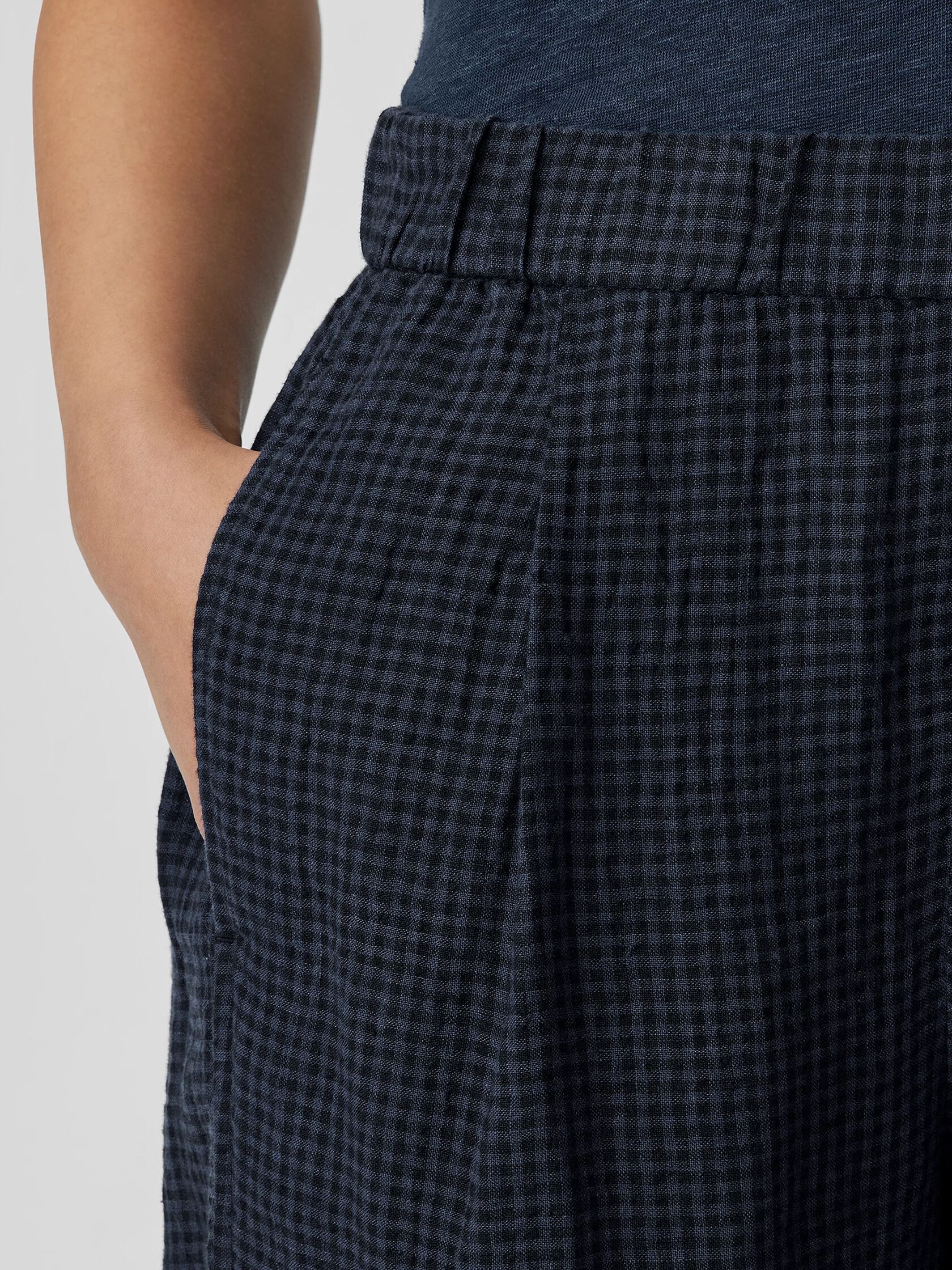 Puckered Organic Linen&nbsp;Lantern Pant