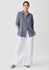 Puckered Organic Linen&nbsp;Classic Collar Long Shirt