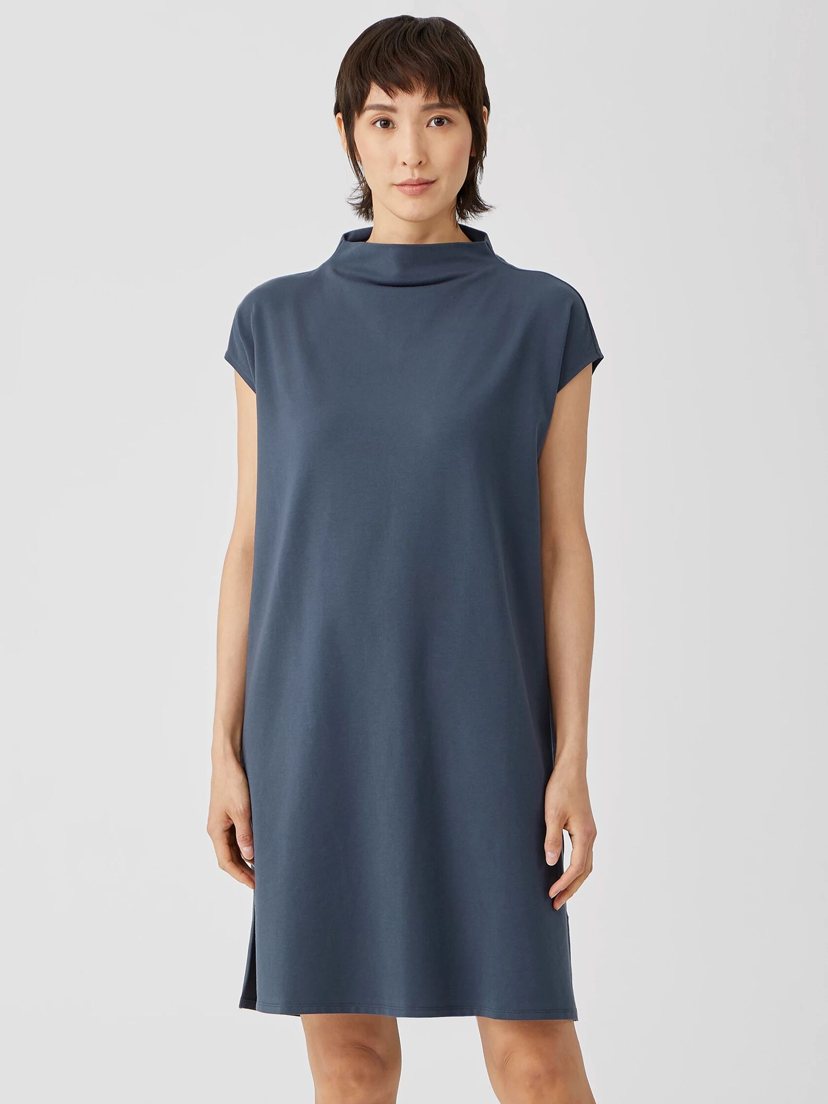 Traceable Organic Cotton Jersey Funnel Neck Dress