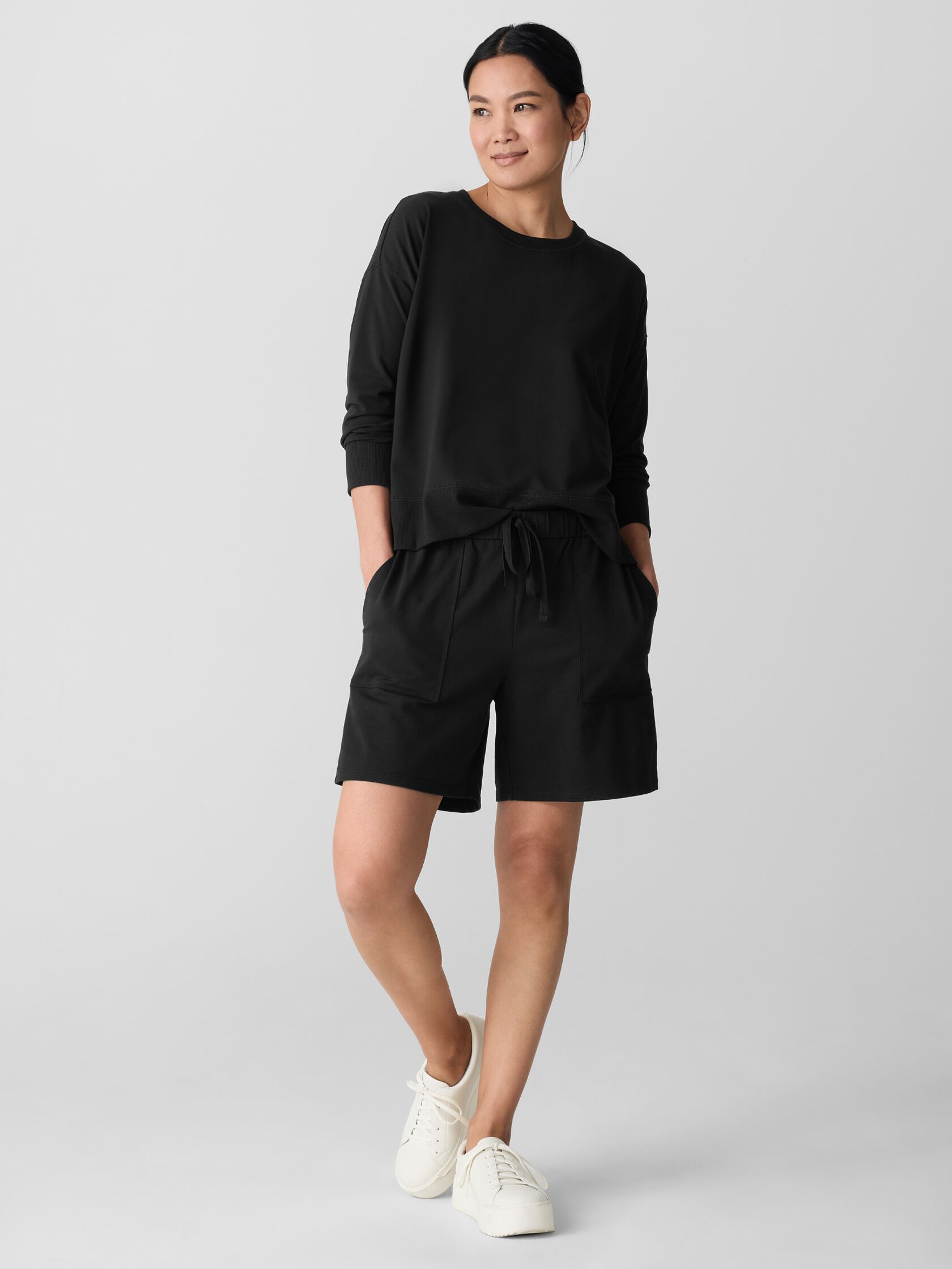 Pima Cotton Stretch Jersey Walking Shorts