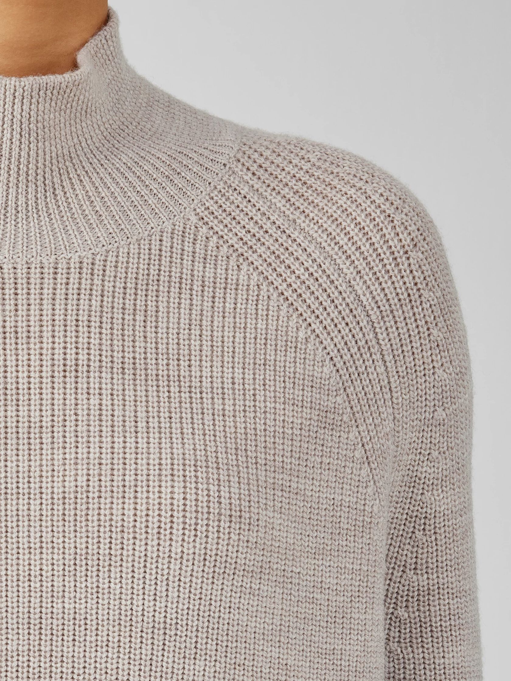 Merino Cropped Turtleneck Top in Regenerative Wool