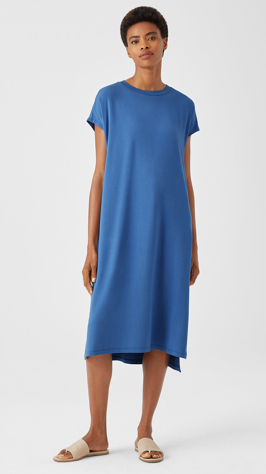 Viscose Jersey Crew Neck Dress